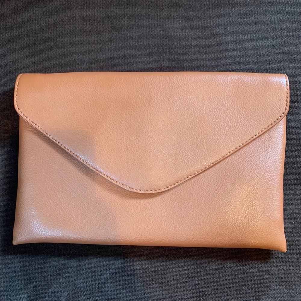 J Crew Tan/Brown Envelope Clutch